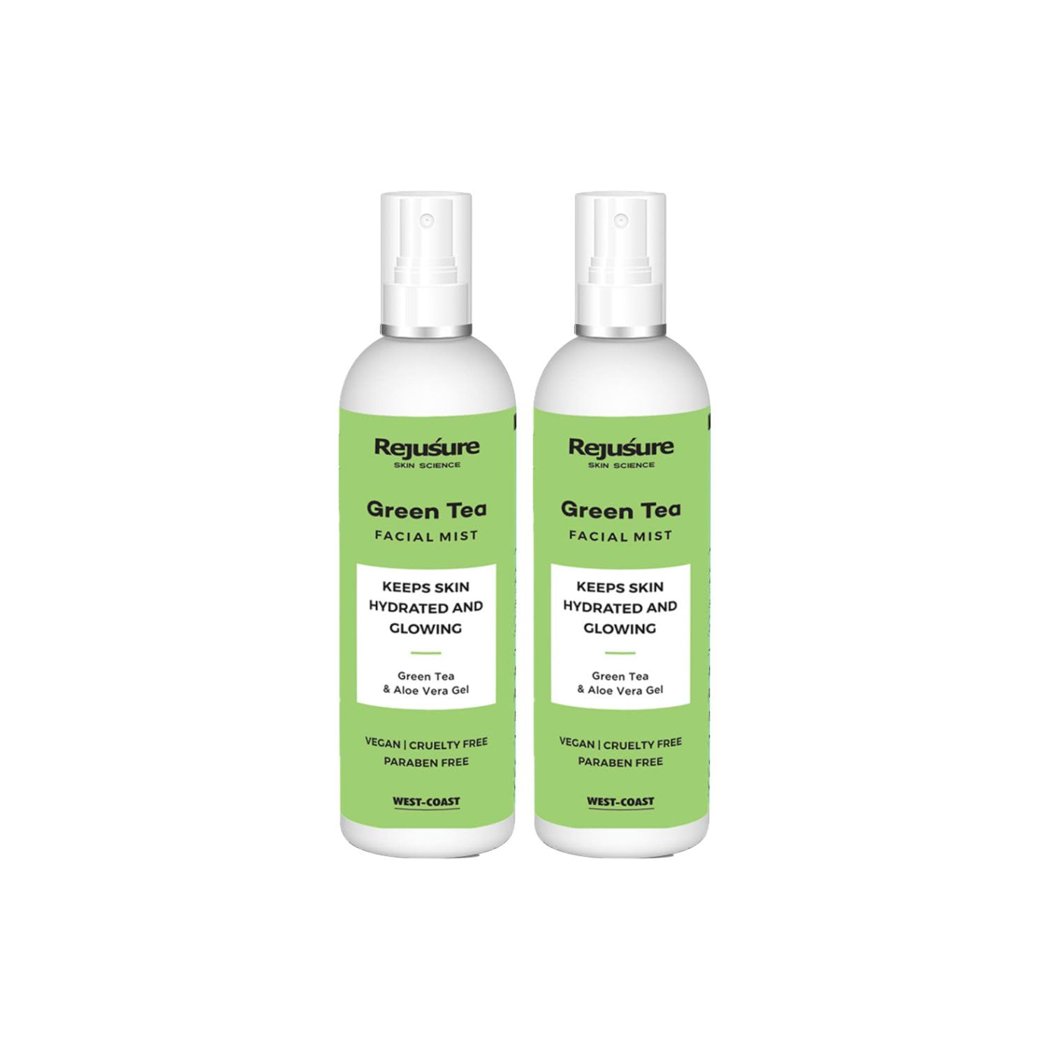 Rejusure Green Tea Facemist – Keeps Skin Hydrated & Glowing – 100ml (Pack of 2)