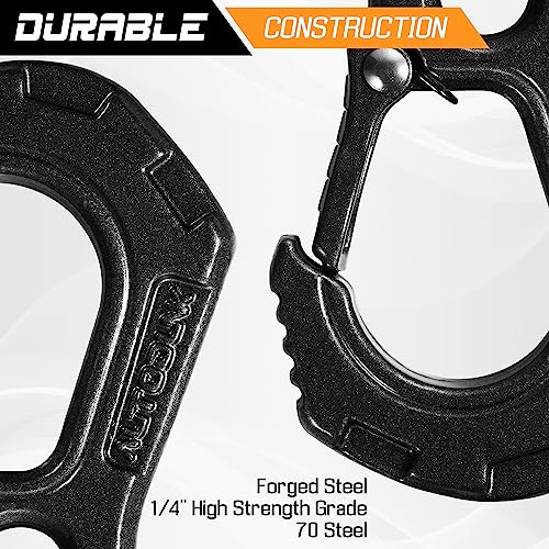 Autodunk Synthetic Winch Rope - 1/4" x 50ft 10,000LBS Winch Line with Protective Sleeve, Forged Winch Hook and Rubber Stopper, Synthetic Winch Cable for 4WD ATV UTV Offroad Vehicles Orange - Thumbnail 2