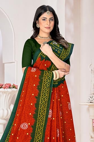 Image of TAMAIRA FASHION Mulmul Pure Cotton Saree For Woman Floral Batik Printed|Office Wear Daily Wear Sarees For Women Without Blouse Piece (Available in 11 Colours)