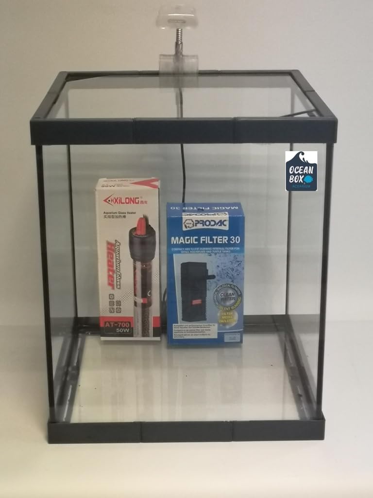 Acuario Cristal con Marco Negro NANO-30 Ocean LED Kit Completo
