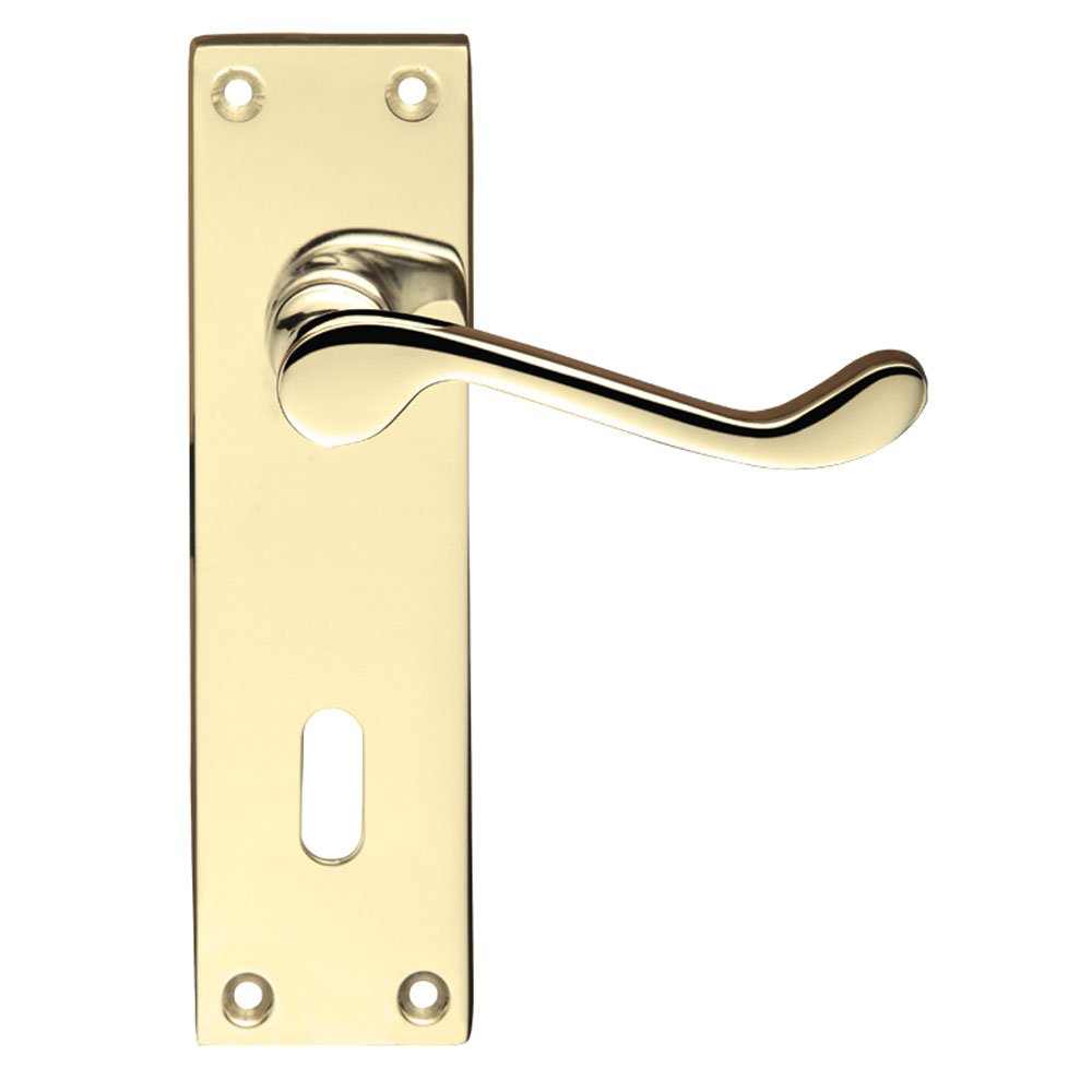 Project Victorian Scroll Door Handles - Lockset - Electroplated Brass
