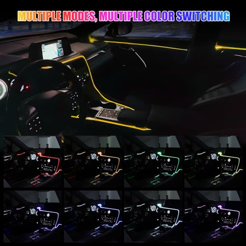 LivTee Smart LED Car Lights Interior with USB Port, LED Strip Fiber Optic Ambient Lighting Car, Wireless App Control, Sync to Music, Car Decorations Interior Accessories Gifts for Women Men, 5 in 1 - Thumbnail 7