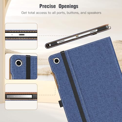 Image of MoKo Case for Samsung Galaxy Tab A11+ /A9+ Plus 11 Inch, Denim Blue & Brown