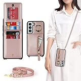 Jaorty Samsung Galaxy S21 FE 5G Phone Case for Women with Card Holder,Samsung S21 FE Case Wallet Cro
