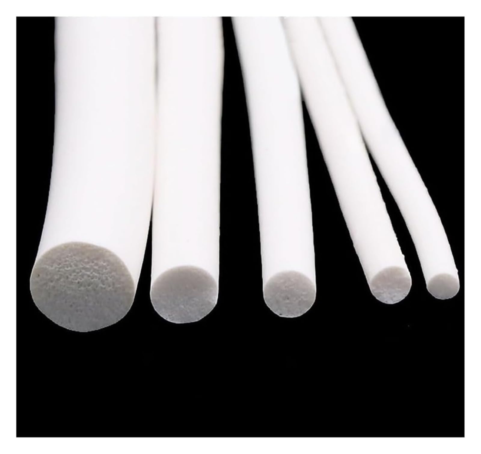 Zxffhdhjh One Color Silicone Rubber Sponge Strip， 1M Silicone Rubber Foam Round Strip, 4Mm- 20Mm White Foaming Cord Sponge Strips, Closed-Cell Circular Support Rod Seal(14Mm)