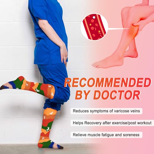 Image of Iseasoo 4 Pairs Compression Socks for Women Circulation-Best Support for Nurses,Running,Athletic,Travel