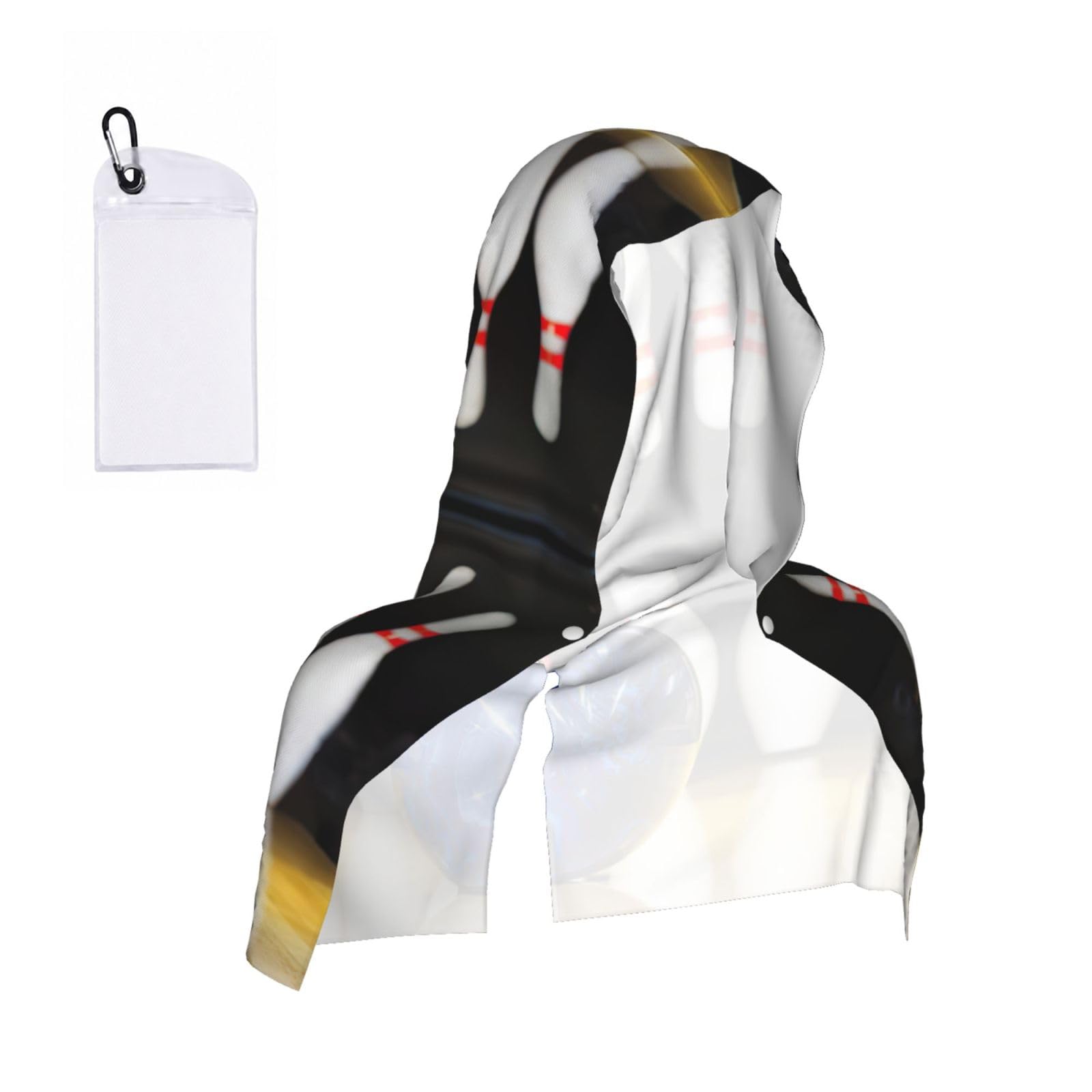 YQxwJL Bowling Print Unsex Cooling Hoodie Towel, Cools Instantly When Wet Sun Protection For Sports Fitness Gym