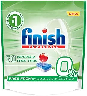 Finish 0% - 50ct - Dishwasher Detergent - Powerball - Dishwashing Tablets