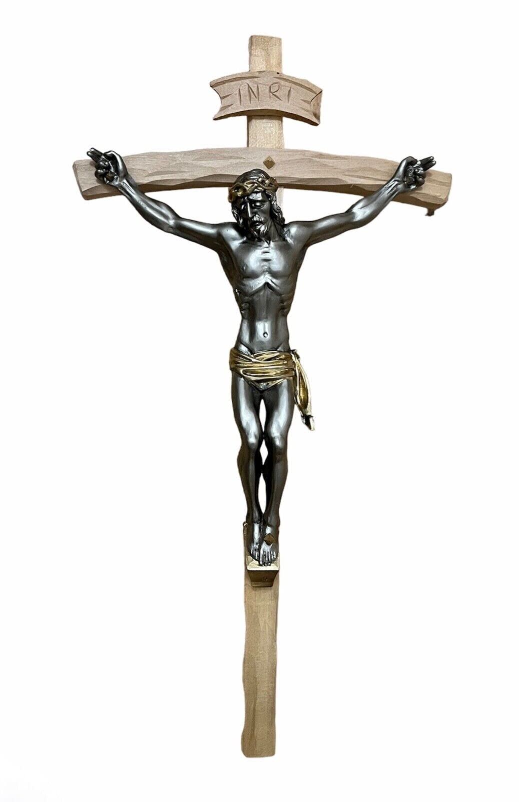 Sculpture De Jésus En Plastique - Décoration Religieuse Pour Croix Murale - 10x7.5x2 Cm - Beige - Artisanat Fin