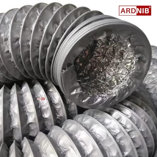 Image of 8 inch 32 FT (10 METER) PVC Flexible Duct /Insulated Duct /Exhaust duct /Aluminum duct /Cowl with mesh /Inline duct ventilation system accessories (8 Inch)