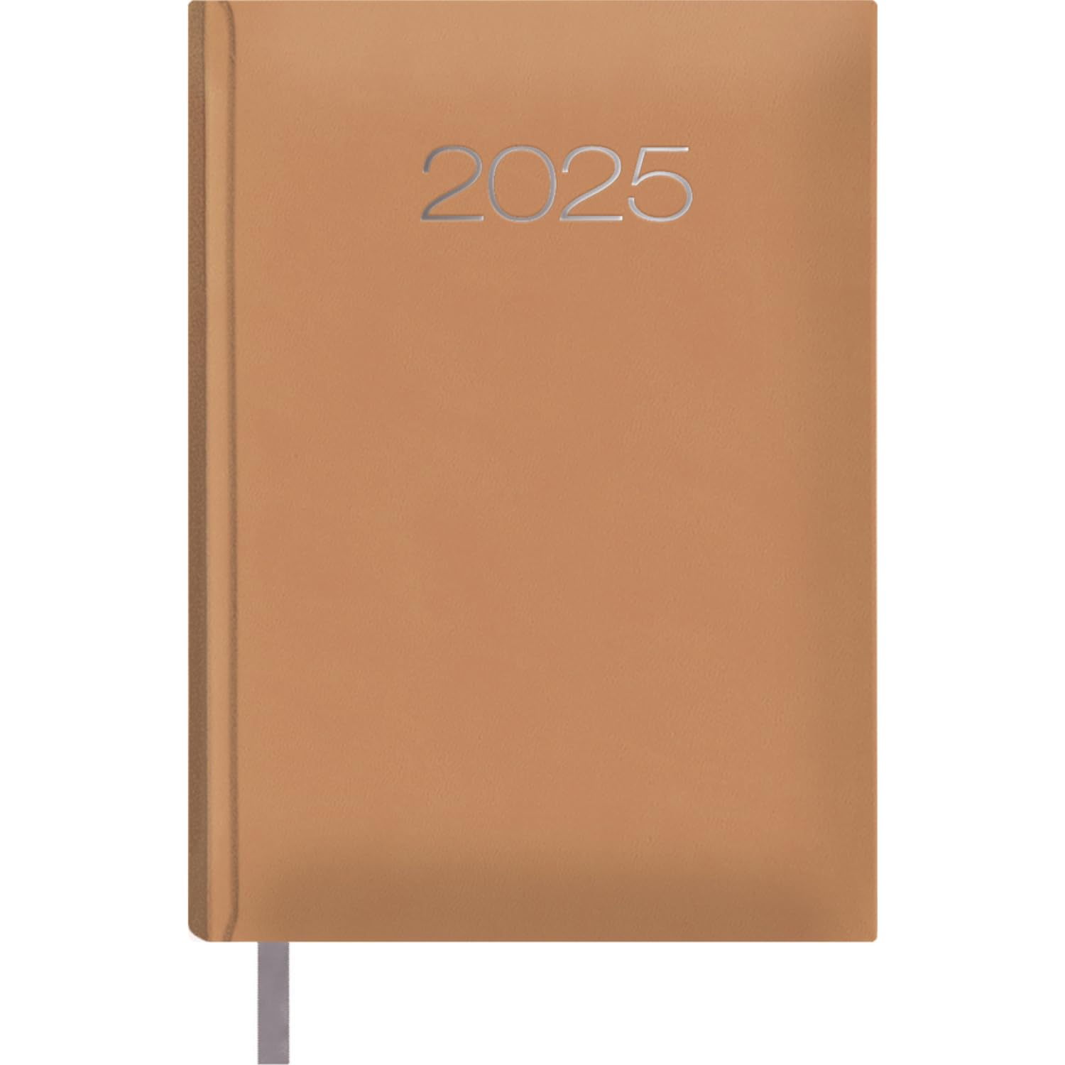 Dohe - 2025 Diary in Portuguese - Day per Page, A5 Size (14x20 cm), 12 Months January to December, Hardcover, Annual Planner, Office Supplies - ESTORIL Camel