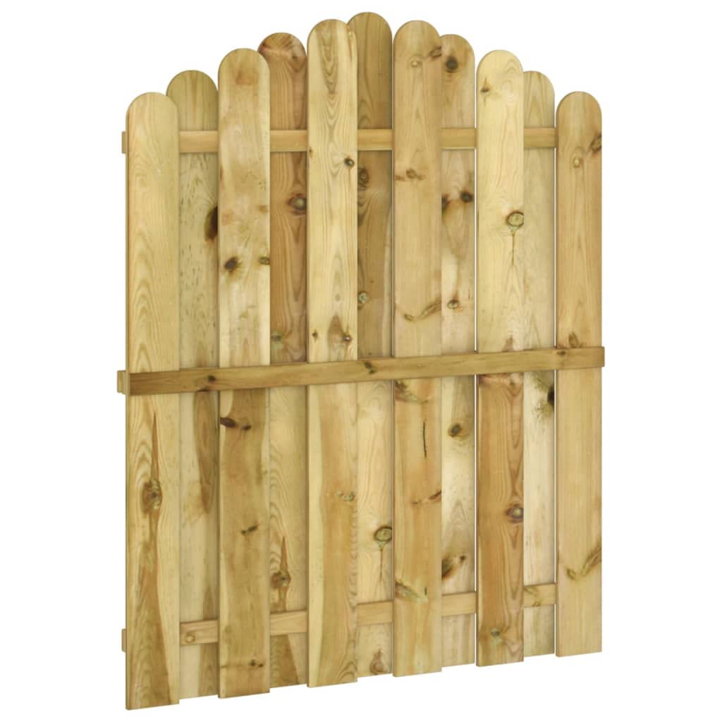 vidaXL Portail de Jardin, Barrière de Sécurité, Portillon avec Clous, Porte de Patio Terrasse Extérieur, Bois Pin Imprégné