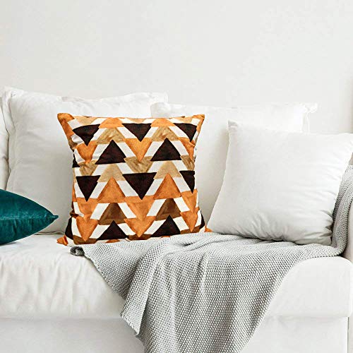 Image of Khooti Velvet Cushion Cover, 18x18 Inch (Triangular Umber)(Pack of 5)