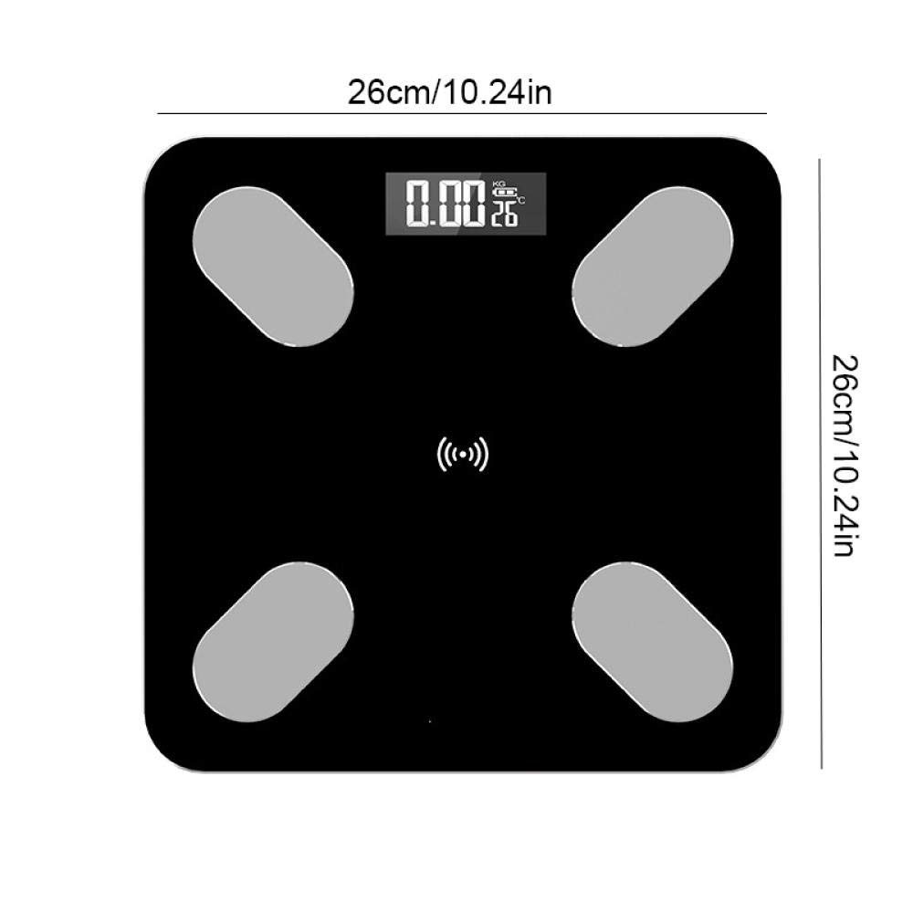 balance cuisine balance pese personne connectée bluetooth balance haute précision de cuisine balance connectée graisse corporelle balance connectée-Noir