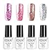 Produktbild ROSALIND Soak-Off-Glitzer-Gel-Nagellack, Diamanten-Serie, Farben zur Nageldekoration, UV und LED, 7 ml, 4 Flaschen