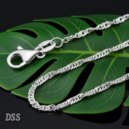 Chaîne Singapour argent 925 torsadée 2 mm pour sublimer vos tenues de tous les jours