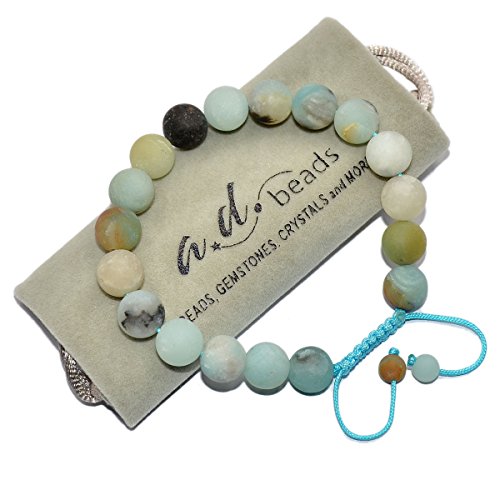 Image of AD Beads Natural 10mm Gemstone Bracelets Healing Power Crystal Macrame Adjustable 7-9 Inch