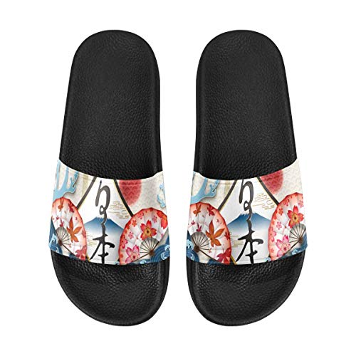 INTERESTPRINT Women's Slip-on Shoes Beach Pool Shower Slippers Household Sandals 9 B(M) US Japanese Maples