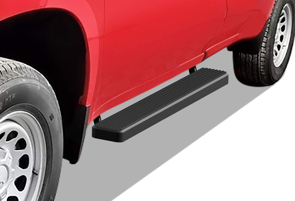 APS Running Boards Compatible with Chevy Silverado GMC Sierra 1500 2019-2025 Regular Cab & Silverado 1500 LTD Sierra 1500 LD 2022 & 2500 3500 2020-2025 (Exclude 19 1500 LD) (Stainless Steel Black 6in)