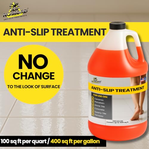 Image of Anti Slip Tile Treatment (Gal) Non-Slip Floor Treatment for Grip on Stone, Porcelain & Ceramic. Indoor & Outdoor, Residential & Commercial Slip Prevention, Works Fast for Lasting Traction