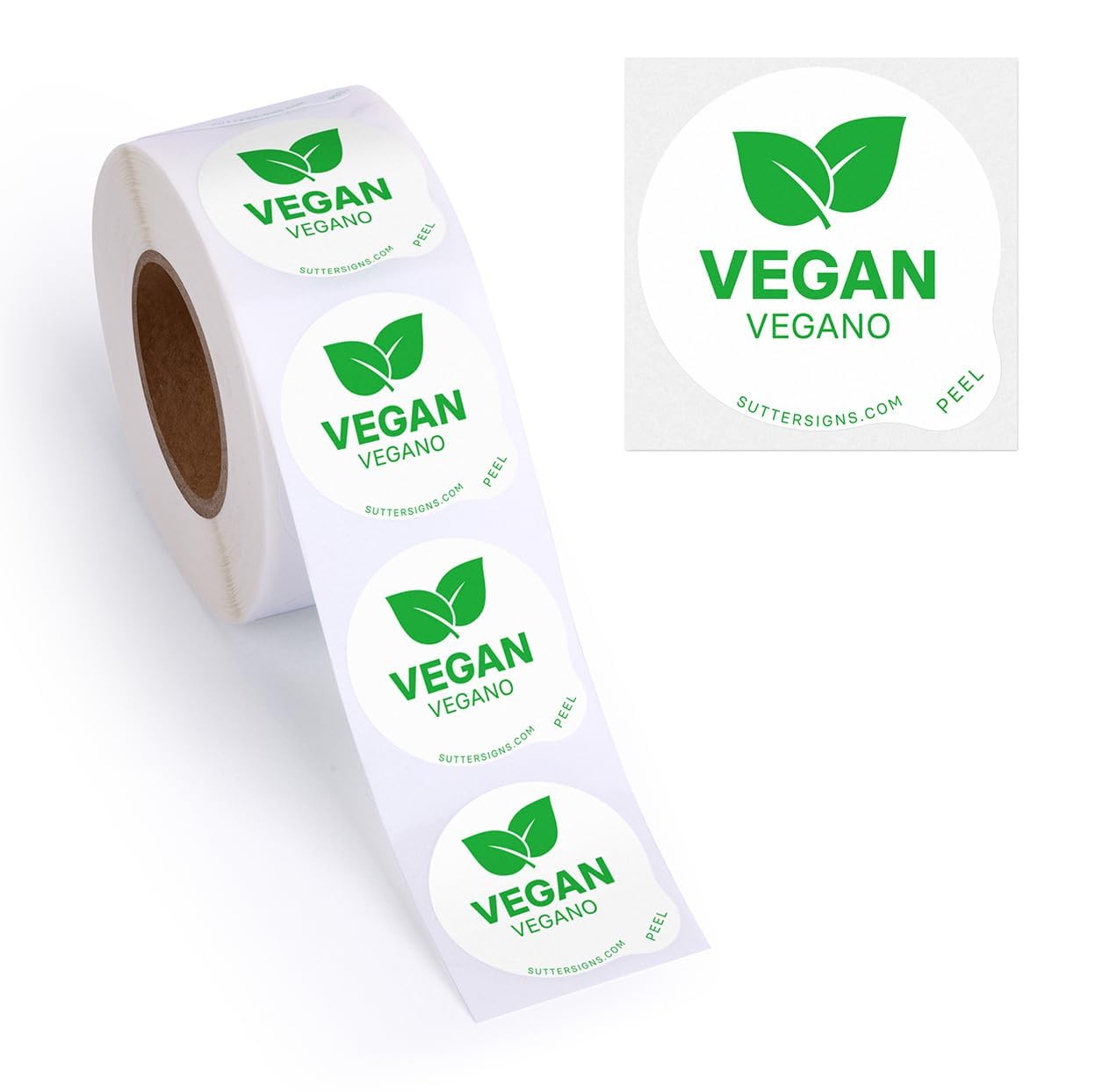 Vegan Food Labels 500pcs 1" Dot Bold Sticker Labels