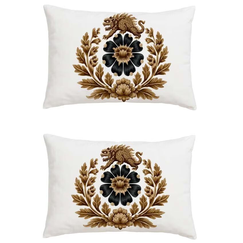 Housse coussin exterieur bohême marron 50x90 pour sublimer votre salon de jardin en automne
