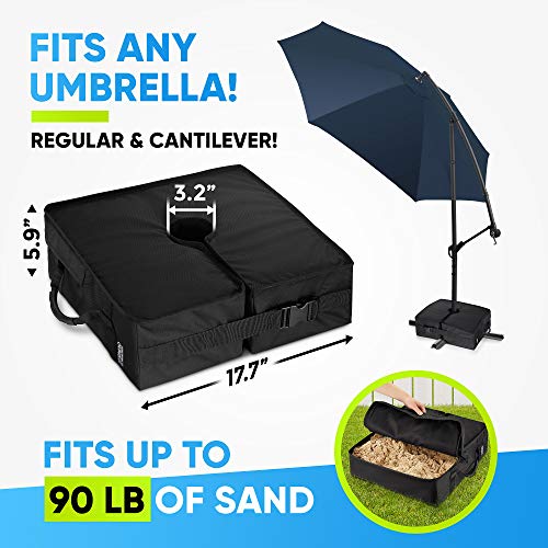Rhino Slot Opening Umbrella Base Weight, 18" ~ Fits Any Offset, Cantilever & Any Outdoor Patio Umbrella Stand ~ Easy Set up (Black) - Thumbnail 4