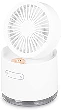 Portable Rechargeable Fan with Humidifier - 3 Speeds, Anti-Dry Sensor, 2000mAh Battery, USB Charging, 180 Degree Rotation, Foldable Design, Mood Light - Ideal for Home, Office, and Travel