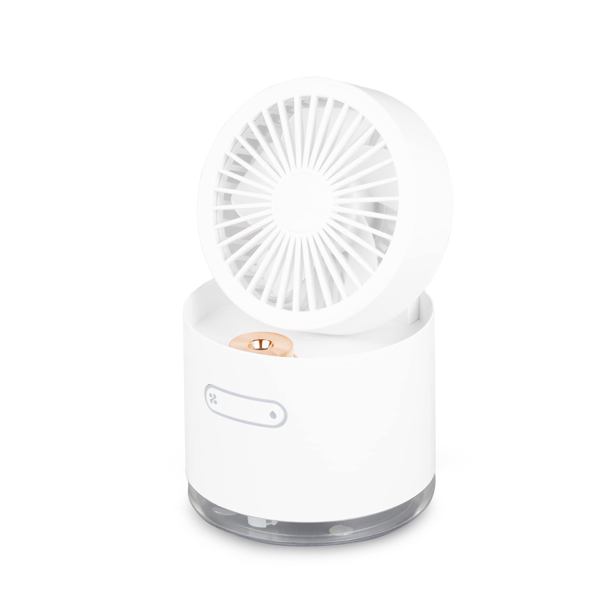 Portable Rechargeable Fan with Humidifier - 3 Speeds, Anti-Dry Sensor, 2000mAh Battery, USB Charging, 180 Degree Rotation, Foldable Design, Mood Light - Ideal for Home, Office, and Travel