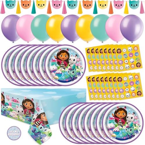 Gabby Dollhouse Party Decorations for Birthday | Serves 16 | Ball...