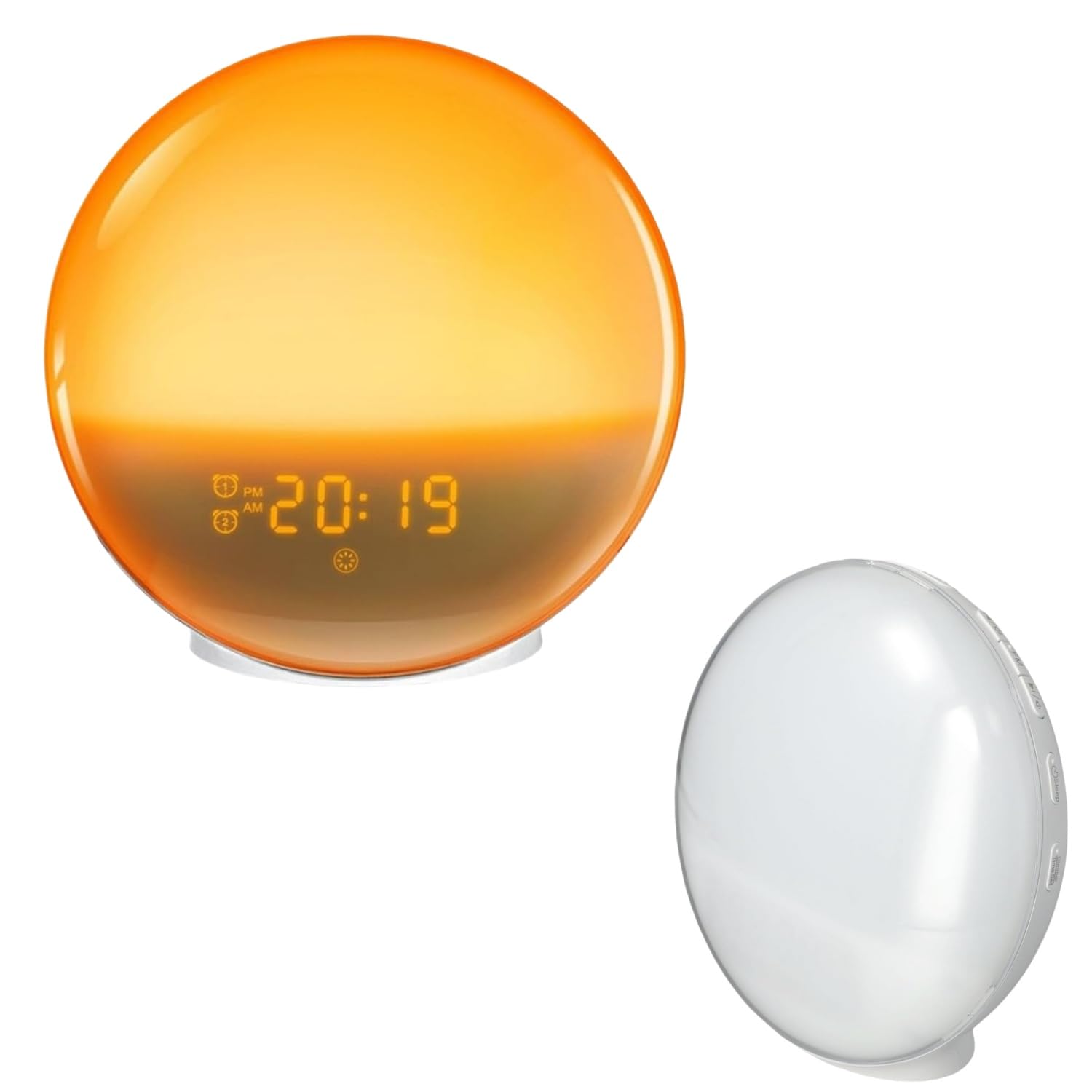 Genérico Reloj Despertador de simulación de Amanecer con Radio FM y luz Nocturna, Alarma de luz Natural para Dormitorio y hogar (2PCS)