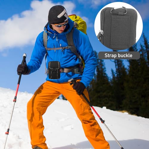 Gürteltasche Herren Multifunktionale Gürtel Handytasche Große Smartphone Tasche Handygürteltaschen Belt Bag Gürtel mit Karabiner Arbeit Taktische arbeitstasche Tasch für Wandern, Camping (Schwarz)