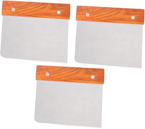 3 piezas de raspador de masa, cortador de pan de acero inoxidable, cortador de pizza multiusos, raspador de banco para masa, pastel, pan