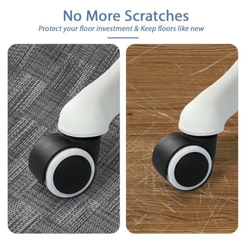 Image of Chair Mat for Hardwood & Tile Floor, 36 inch x 48 inch Heavy Duty Office Chair Mat for Rolling Chairs, Anti Slip, Non-Curve, Floor Protector for Home Office, Charcoal Grid