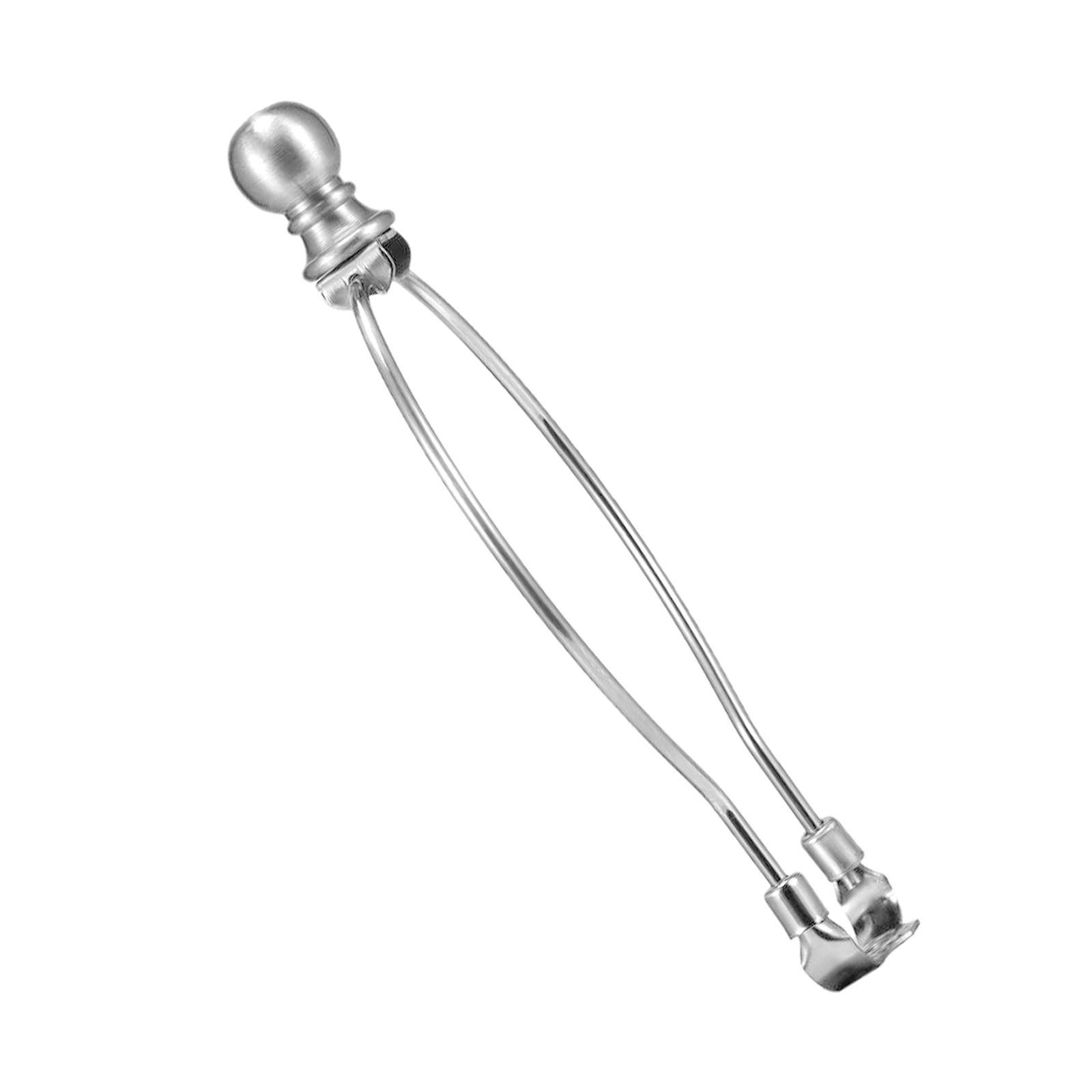 Carkio Lampenschirm-Halterung Aus Metall – Verchromt & Poliert, 8 Zoll Hoch, 2 Sets Inkl. Sockel & Kugel-Knauf
