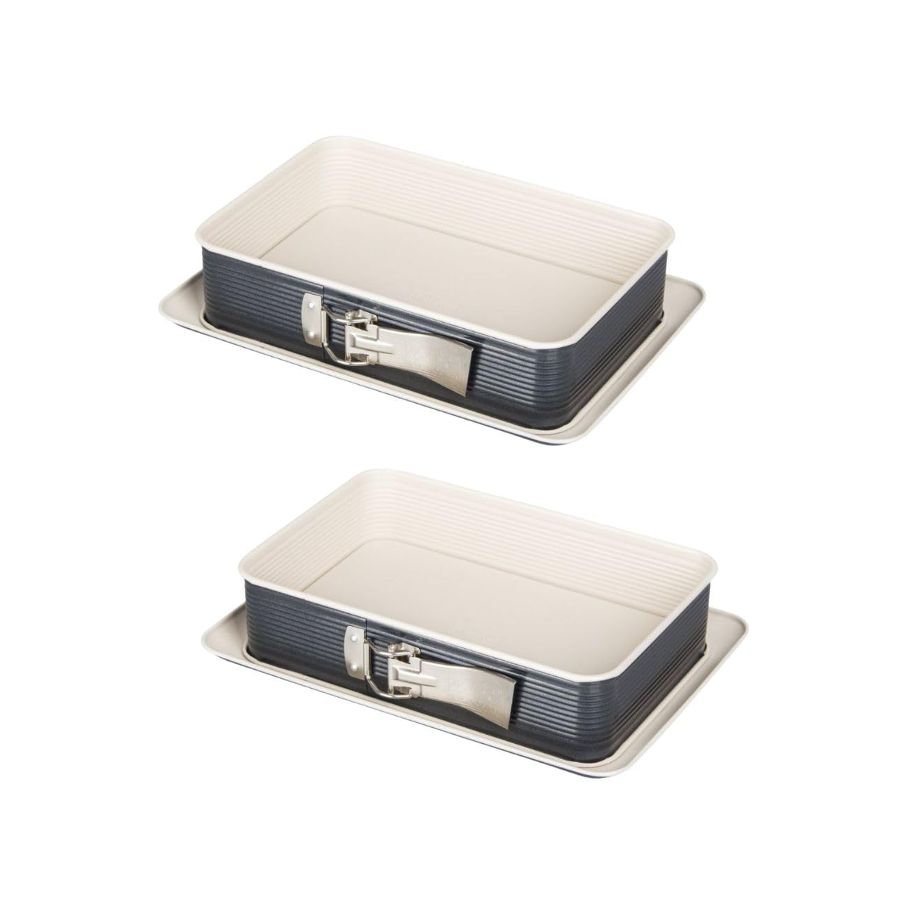 Zenker Lot de 2 Moules rectangulaire en céramique ILAG 28 x 18 cm | Cuisson homogène, Lot de 2 formats, 28 x 18 x 7 cm chacun, Acier céramique, Passe au lave vaisselle