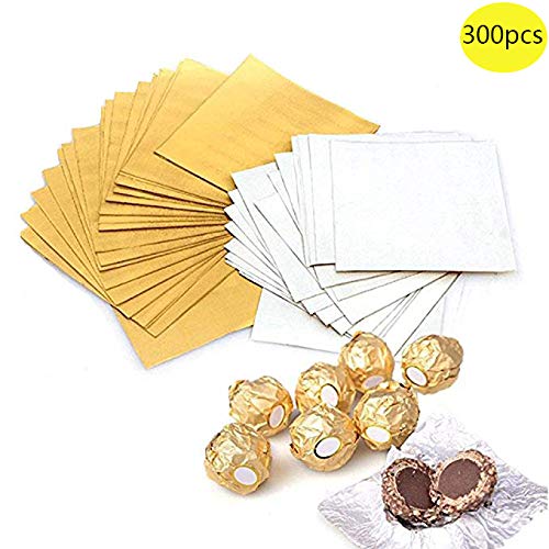 300 Pieces 4 Inch Square Golden Aluminium Foil Candy Wrappers Sugar Wraps Paper for DIY Candies and  - //coolthings.us