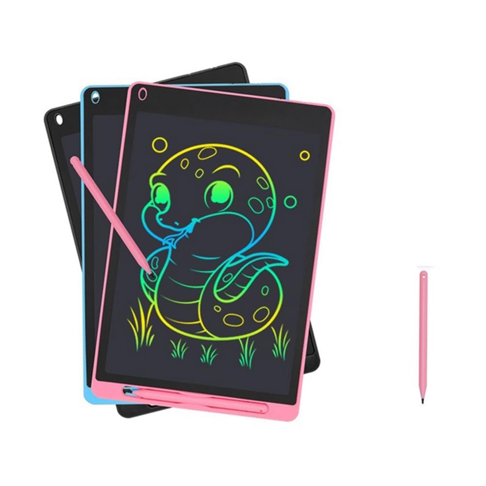 Tableau D'Écriture LCD Modèle K de 12 Pouces, Dessin Couleur, Griffonnage, Protection des Yeux, Tableau D'Écriture, Écran Couleur, Bleu Clair, Facile à Utiliser