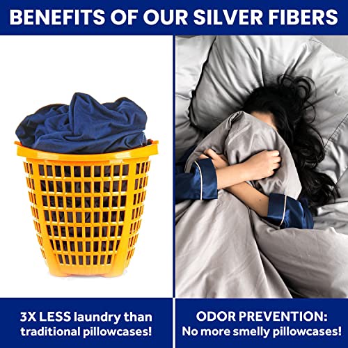 Miracle Made Pillow Cases - 2 Pack Stone, Standard - Extra Luxe Silver Infused Pillow Cases, Prevents 99.9% Of Dust Growth, 500 Thread Count Usa-Grown Cotton Pillowcases, Ultra Breathable, Bedding #TOP5