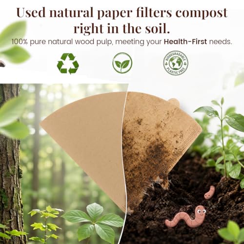 Image of Clinuse 100Pcs Cone Coffee Filters #2, Unbleached Size 02 Coffee Filter
