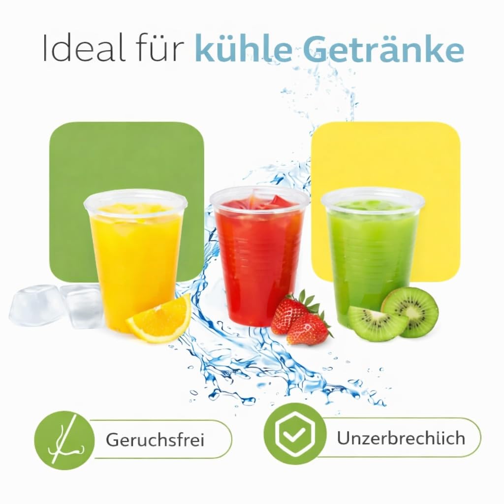 Transparente Plastikbecher 0,3l - 2000 Stück | Ideal als Trinkbecher Einweg für Party & mehr | Plastikbecher für Kaltgetränke (2000, 0,3L)