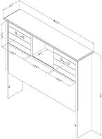 Vista 3 de South Shore Ulysses - Cabecero de estantería doble, roble otoño