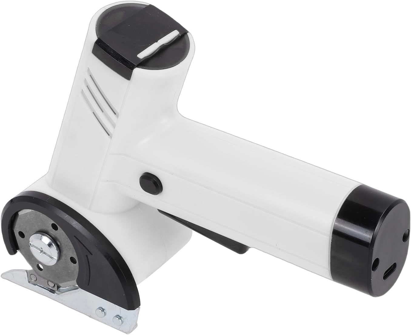 VINGVO Cordless Electric Scissors, 25W 420RPM Powerful Cardboard Cutter with Safety Blades & LED Light, for Fabric, Leather, Carpet, Plastic & Cardboard Box Cutting (White)