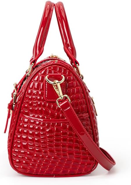 Genuine leather cowhide crocodile-pattern Boston women's handbag crossbody-bag detachable shoulder strap - Image 8