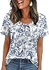 Blusas para mujer WIHOLL con pliegues, manga corta, casuales de negocios 2