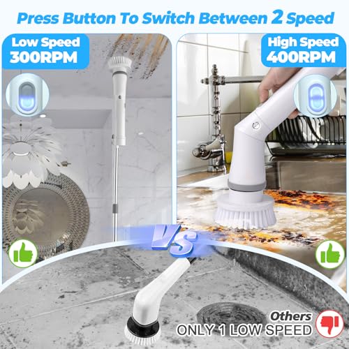 Image of 2000mAh Electric Spin Scrubber, White, NEW1501855
