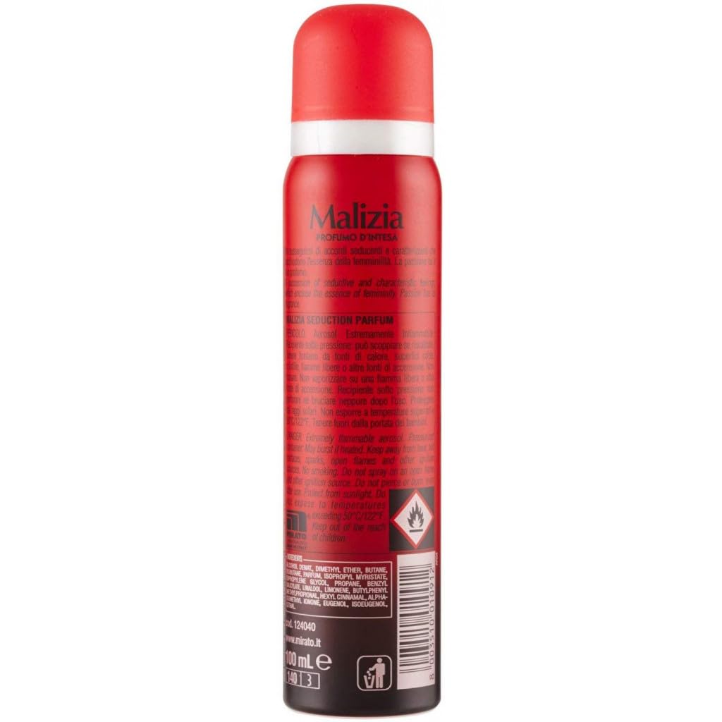 12 deodorante MALIZIA Donna Passion Seduction Profumo, deodorante spray da donna, 100 ml + portachiavi gratuito Beni Culinari