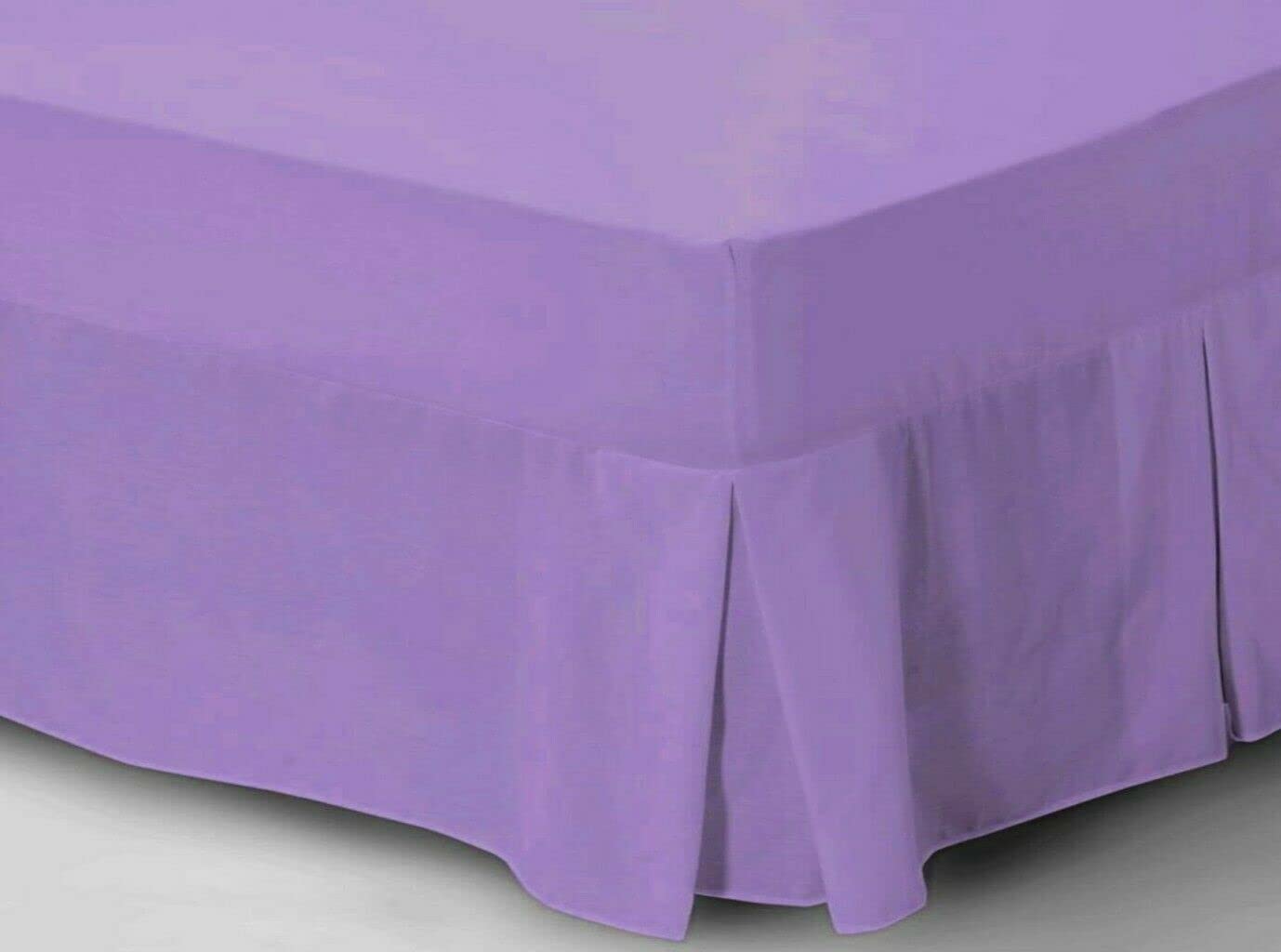 GoldStar® Lilac Double Box Pleated Fitted Valance Sheet 100% Egyptian Cotton 200 Thread 16 Inch Skirt Length