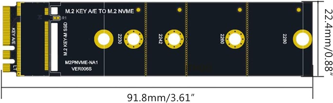 Wireless for M.2 A/E for Key Slot to for M.2 for M for Key WiFi Bluetooth-Compatible for NVMe PCI for Express M.2 Nvme Ssd Adapter Card M2 Key A-E to M2 NVME Adapter Converter Card