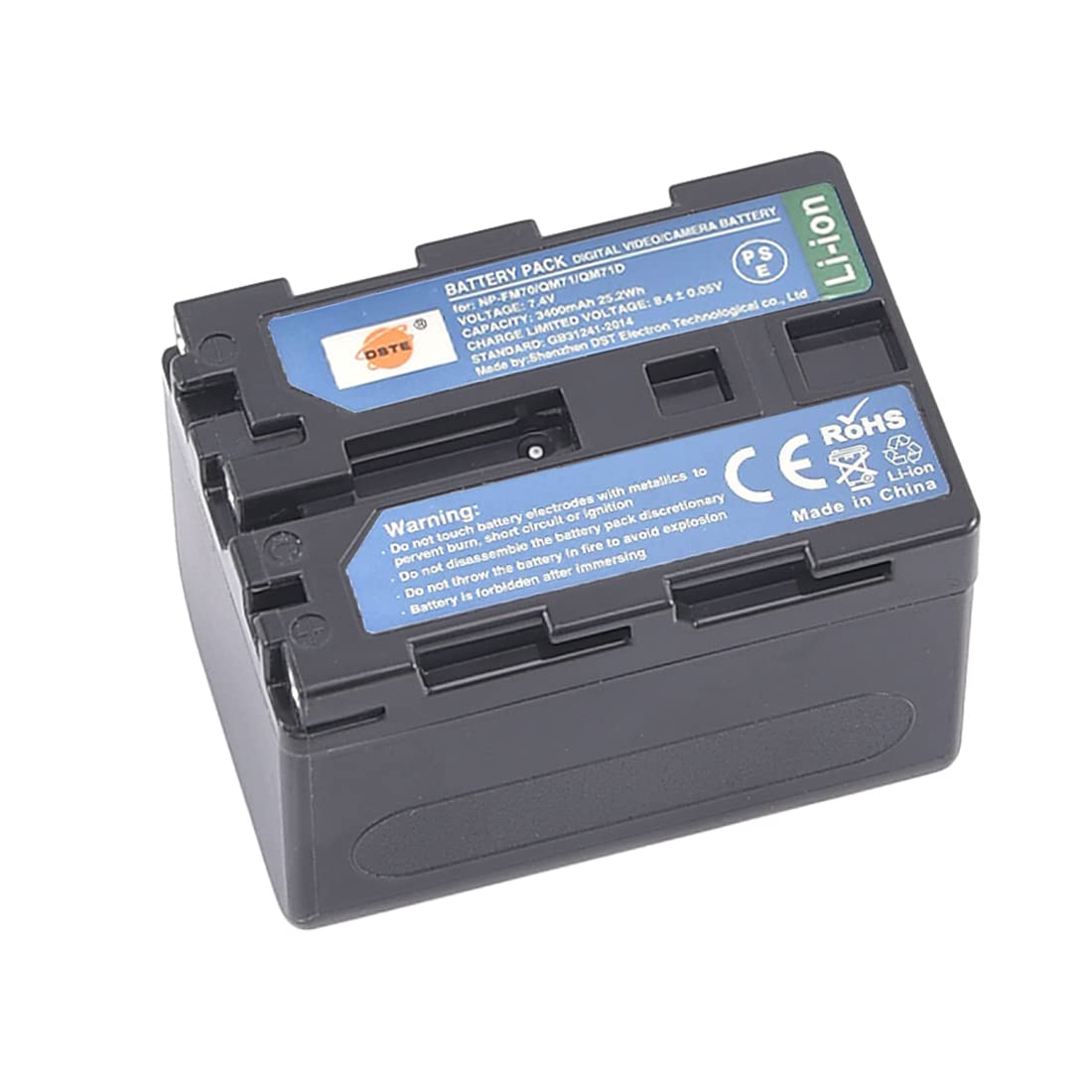 DSTE Batterie de Rechange NP-FM70 NP-QM71 NP-QM71D Compatible avec Sony DCR-PC115 DCR-PC120 DCR-PC330 DCR-TRV25 DCR-TRV27 DCR-TRV30 DCR-TRV33 DCR-TRV38 DCR-TRV39 DCR-TRV39 DCR-TRV39 -TRV50